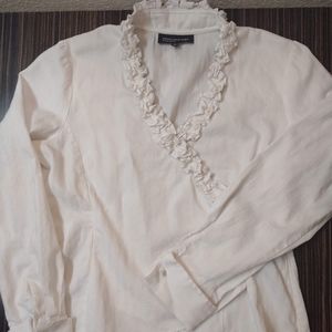 Ruffle Neckline Wrap Blouse